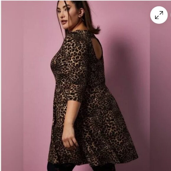 Torrid/Betsey Johnson - Leopard Ponte Skater Dress - 1X (14/16) Torrid 1 - Picture 3 of 10